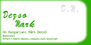 dezso mark business card