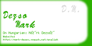 dezso mark business card